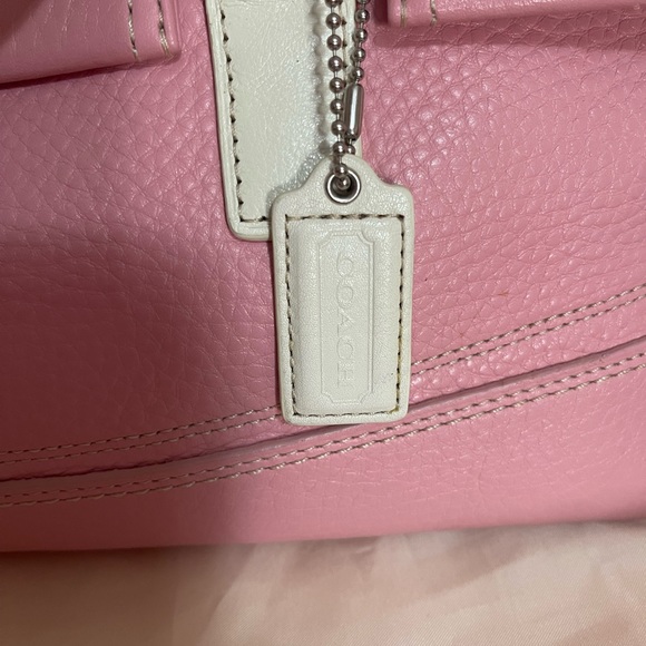FINAL PRICE Vintage Coach Hamilton satchel bag #13091  Pink & White - Picture 3 of 16